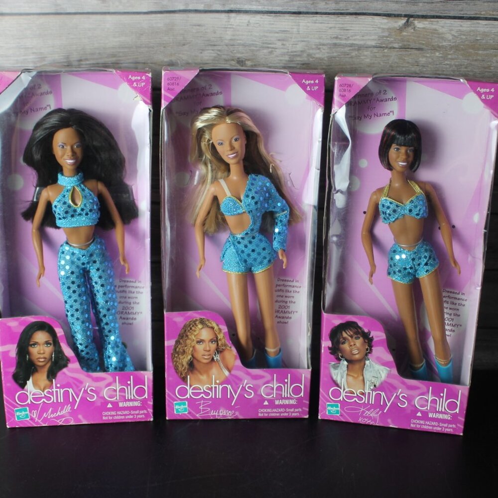 Destiny’s Child 2001 Barbie Dolls Hasbro Kelly Rowland Michelle Williams Beyonce